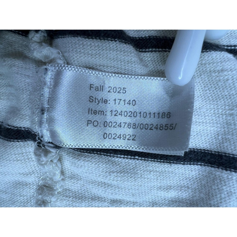 Marine Layer Shirt Womens Large White Stripe Vintage Slub Cropped Tee - Picture 6 of 9